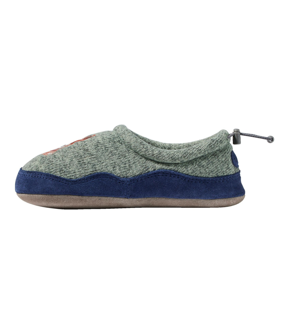 L.L.Bean Kids' Sweater Fleece Slippers, Motif Faded Sage Dogs