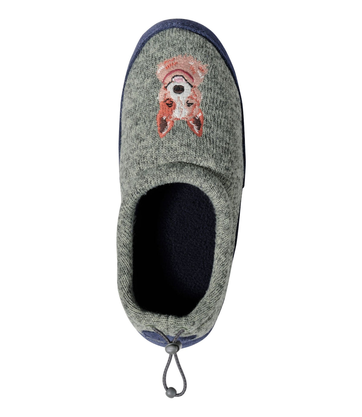 L.L.Bean Kids' Sweater Fleece Slippers, Motif Faded Sage Dogs