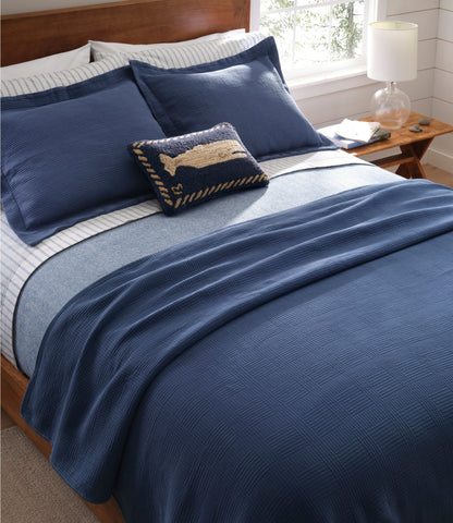 L.L.Bean Vintage Matelassé Bedspread Atlantic Blue