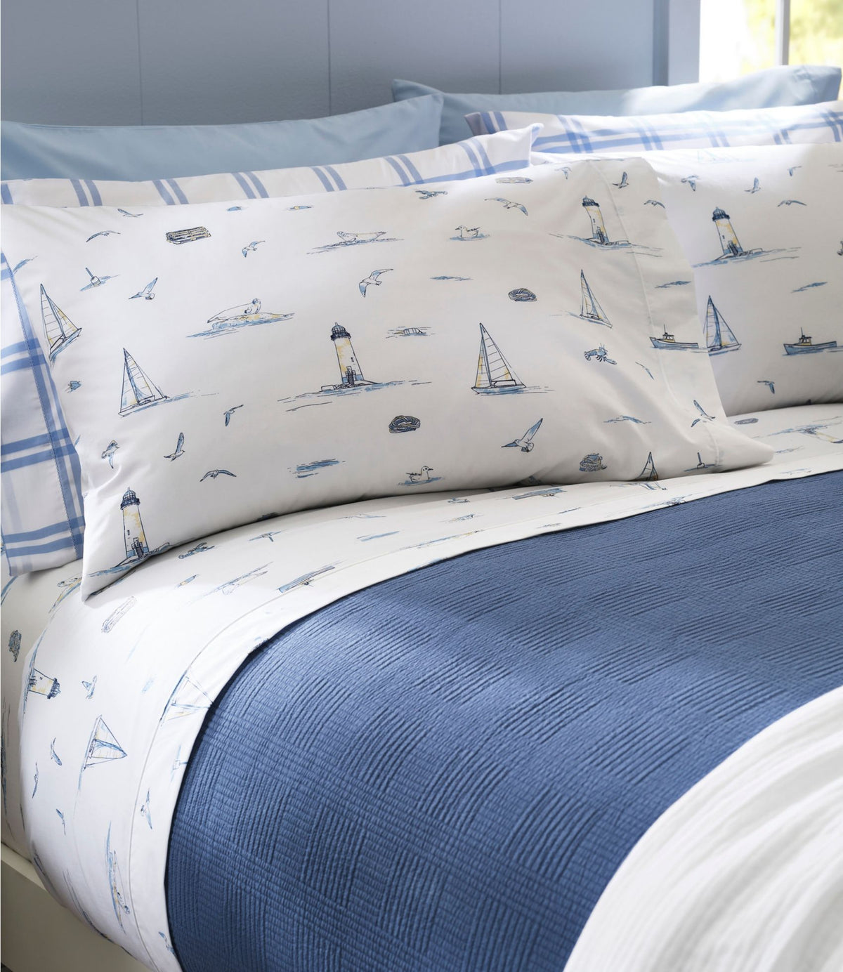L.L.Bean Vintage Matelassé Bedspread Atlantic Blue