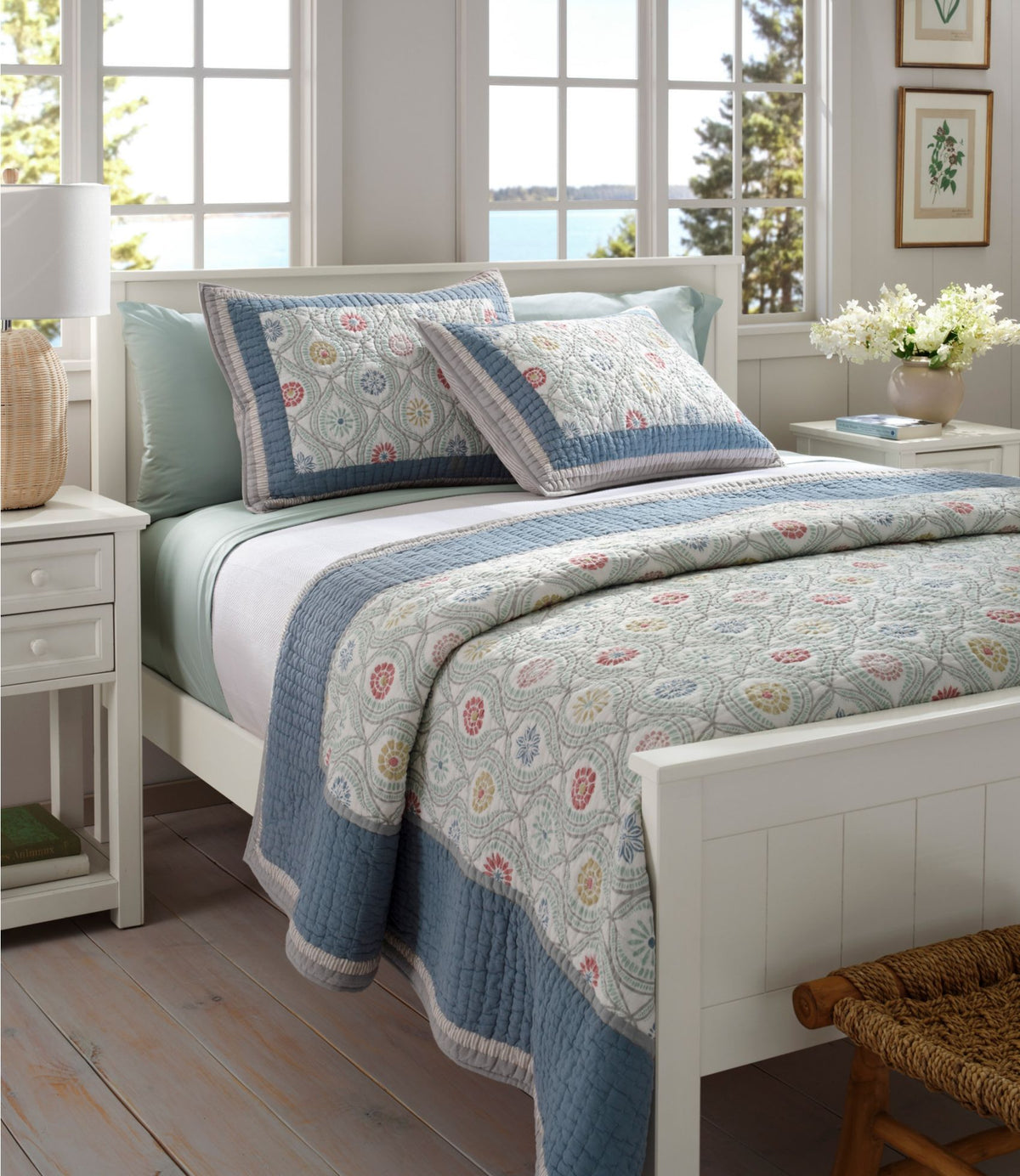 L.L.Bean Sunwashed Percale Sheet Collection Bluegrass