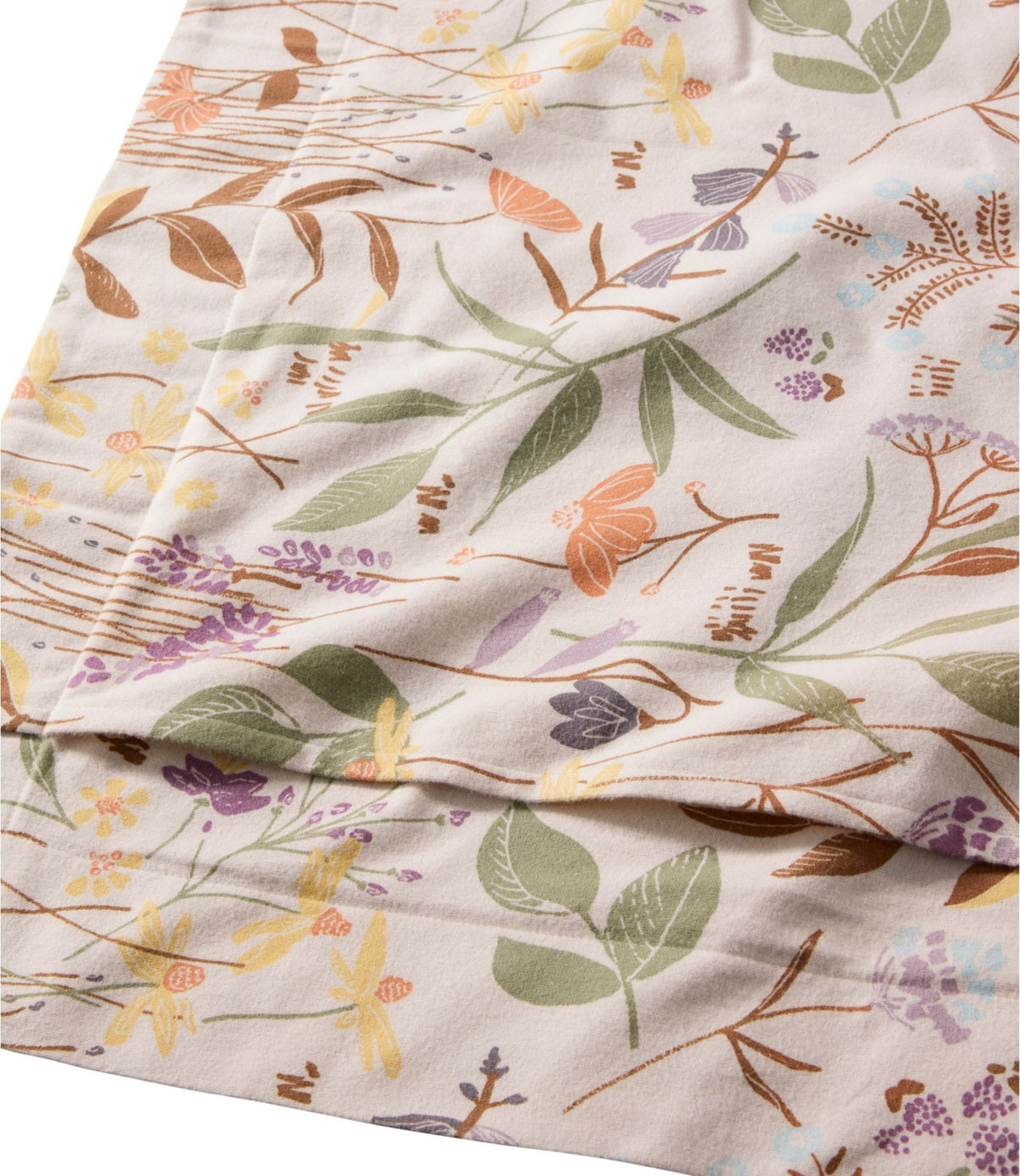 L.L.Bean Birch Floral Flannel Comforter Cover Collection Silver