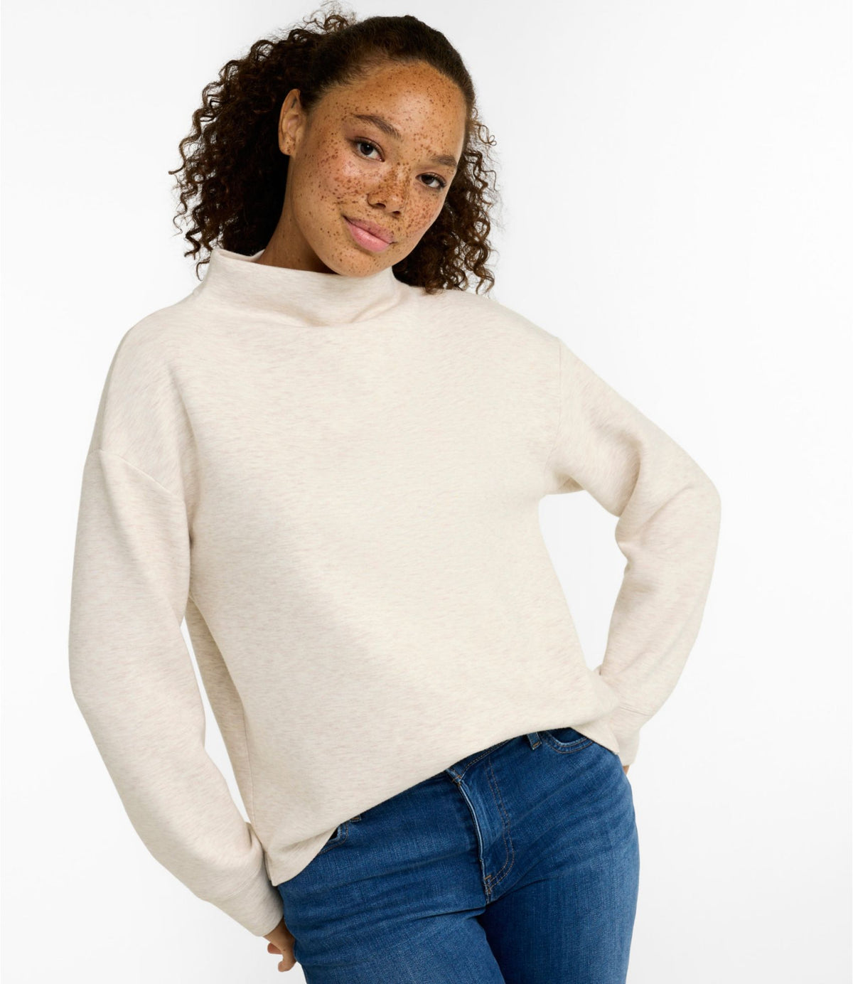 L.L.Bean Women's L.L.Bean CloudSoft Top, Funnelneck Classic Navy