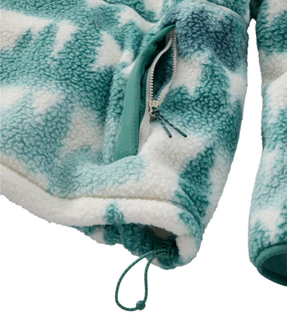 L.L.Bean Women's Mountainside Fleece Half-Zip Pullover, Print Antique Green Tree Print