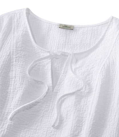 L.L.Bean Women's Sunwashed Textured Popover Shirt Bordeaux