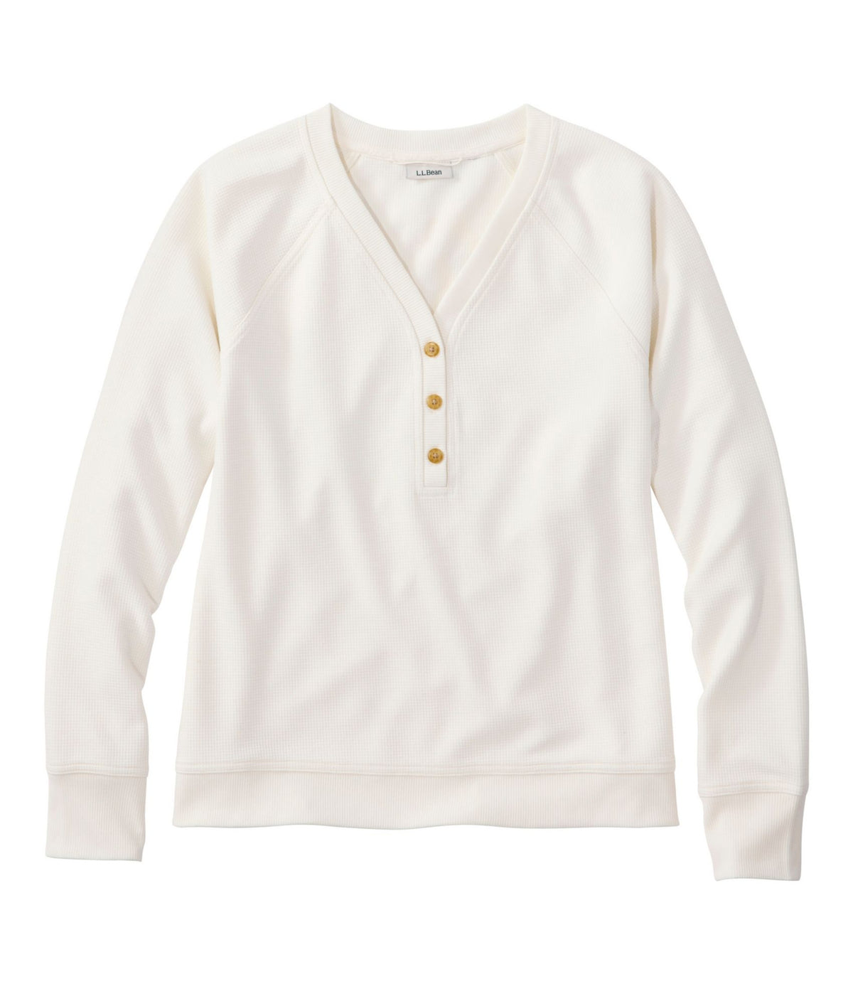 L.L.Bean Women's Mountainside Micro Waffle Henley Bone