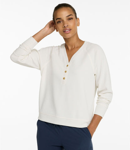 L.L.Bean Women's Mountainside Micro Waffle Henley Bone