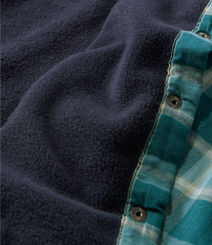 L.L.Bean Women's Fleece-Lined Flannel Shirt, Snap-Front Plaid Dark Twilight Blue