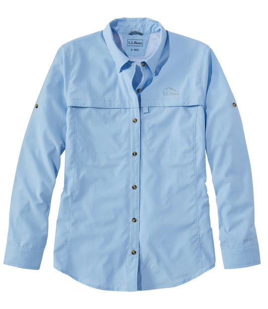 L.L.Bean Women's Tropicwear Shirt, Long-Sleeve Lapis Quartz