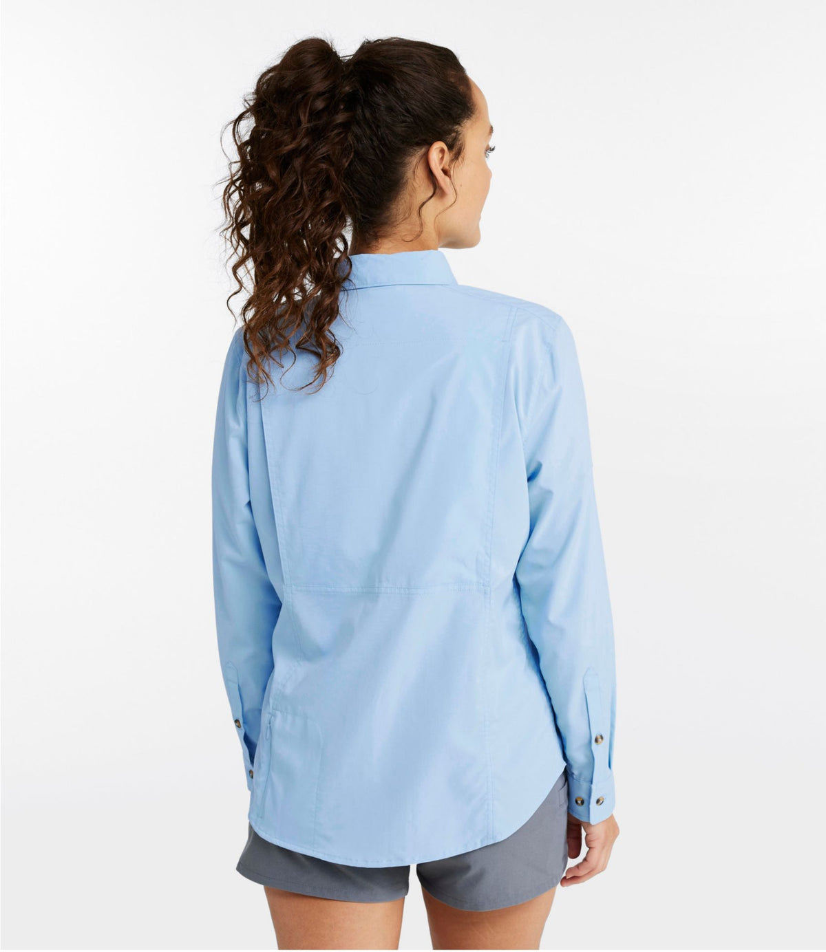 L.L.Bean Women's Tropicwear Shirt, Long-Sleeve Lapis Quartz
