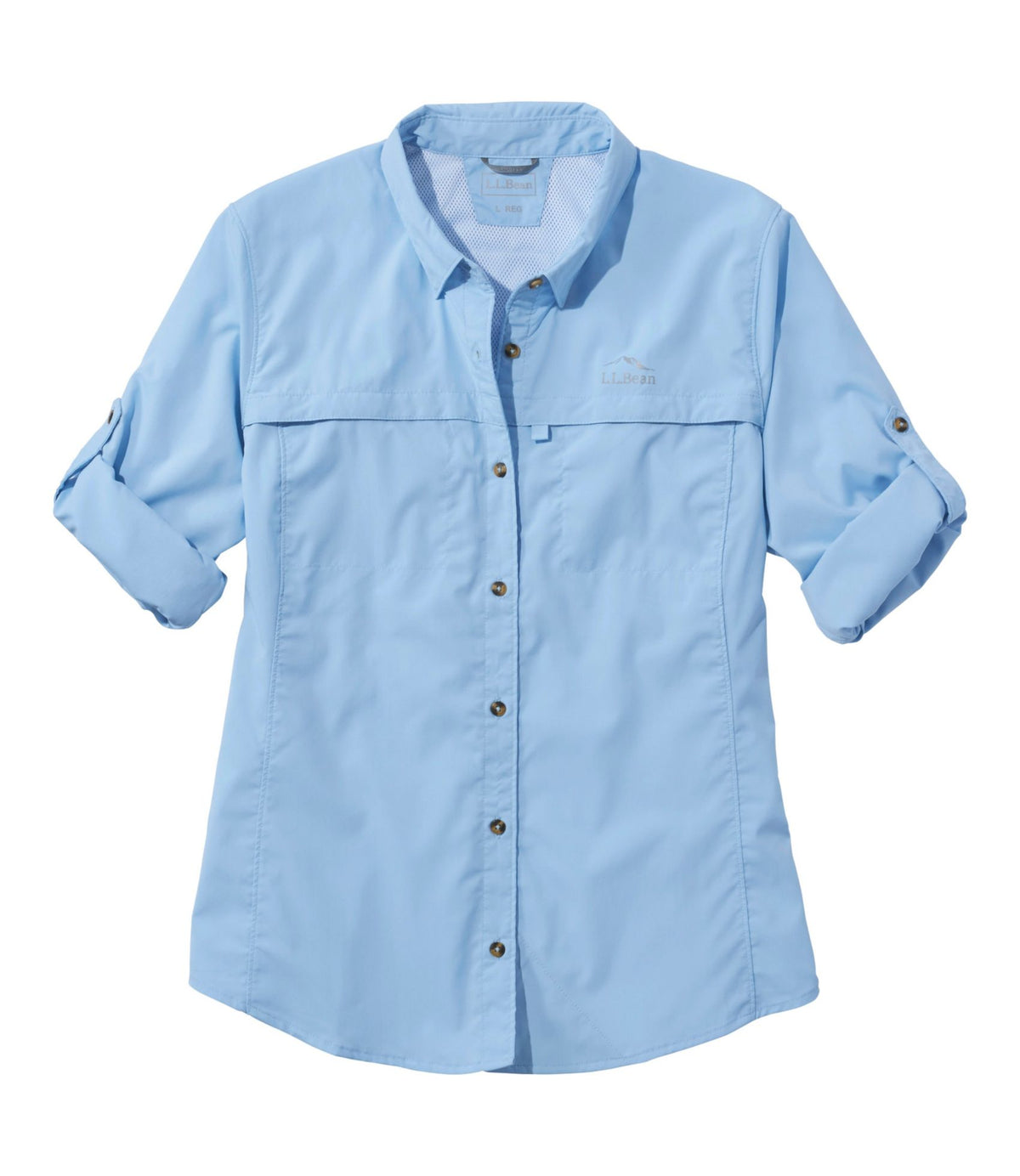 L.L.Bean Women's Tropicwear Shirt, Long-Sleeve Lapis Quartz