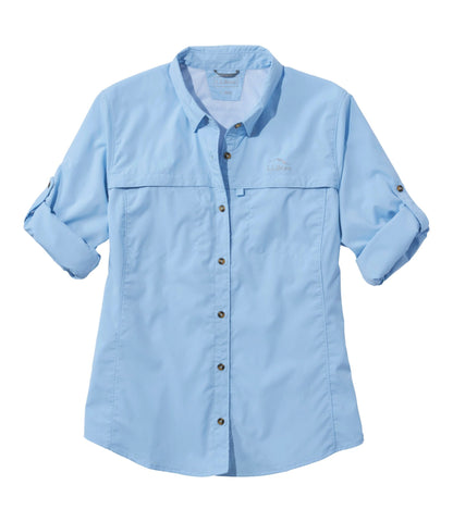 L.L.Bean Women's Tropicwear Shirt, Long-Sleeve Lapis Quartz