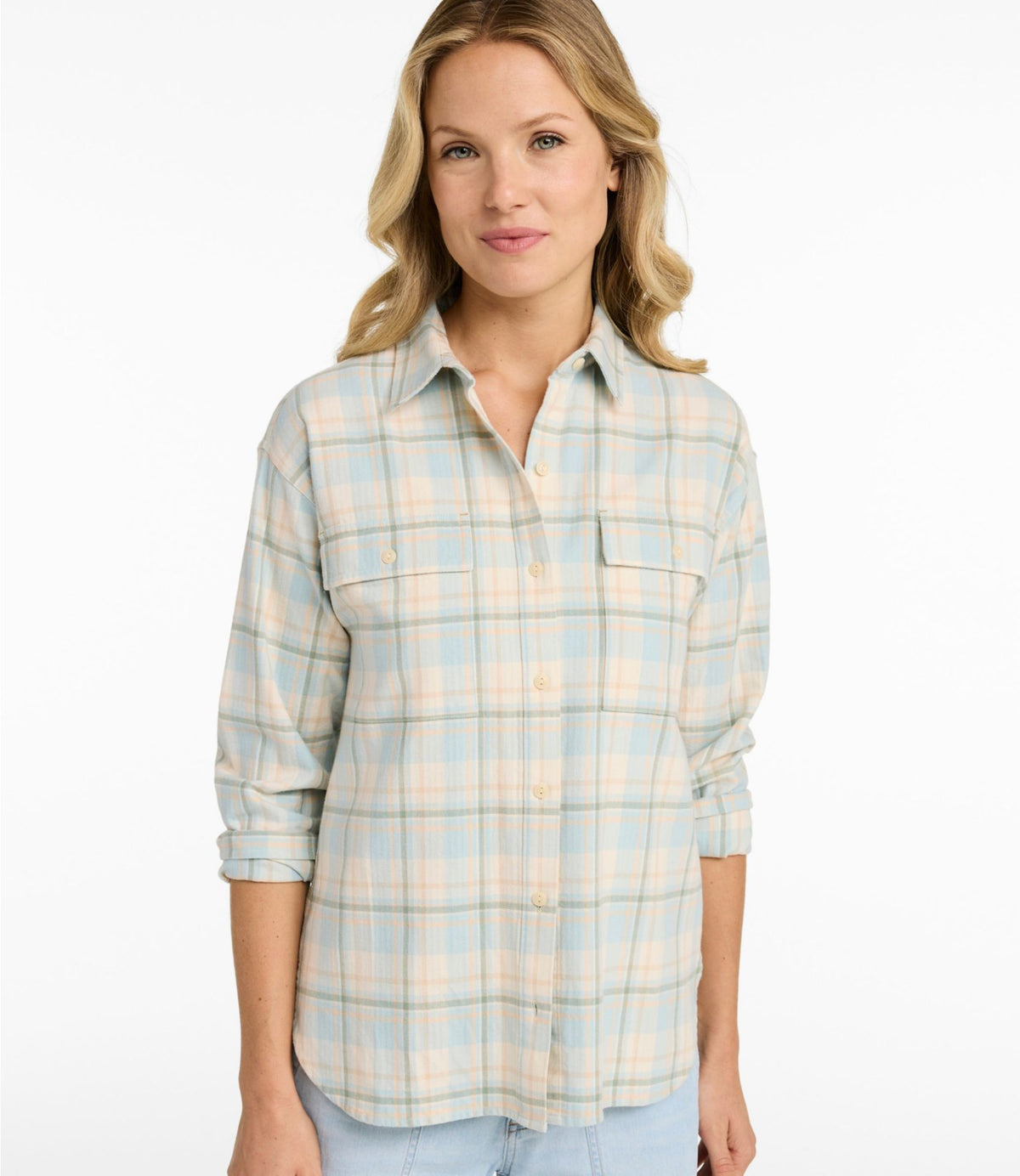 L.L.Bean Women's Signature Camp Flannel Shirt Currant Print