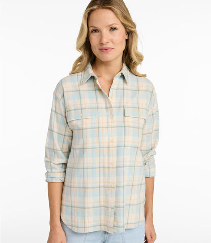 L.L.Bean Women's Signature Camp Flannel Shirt Currant Print