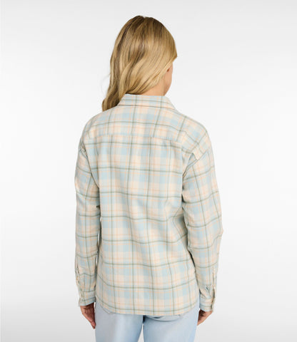 L.L.Bean Women's Signature Camp Flannel Shirt Currant Print