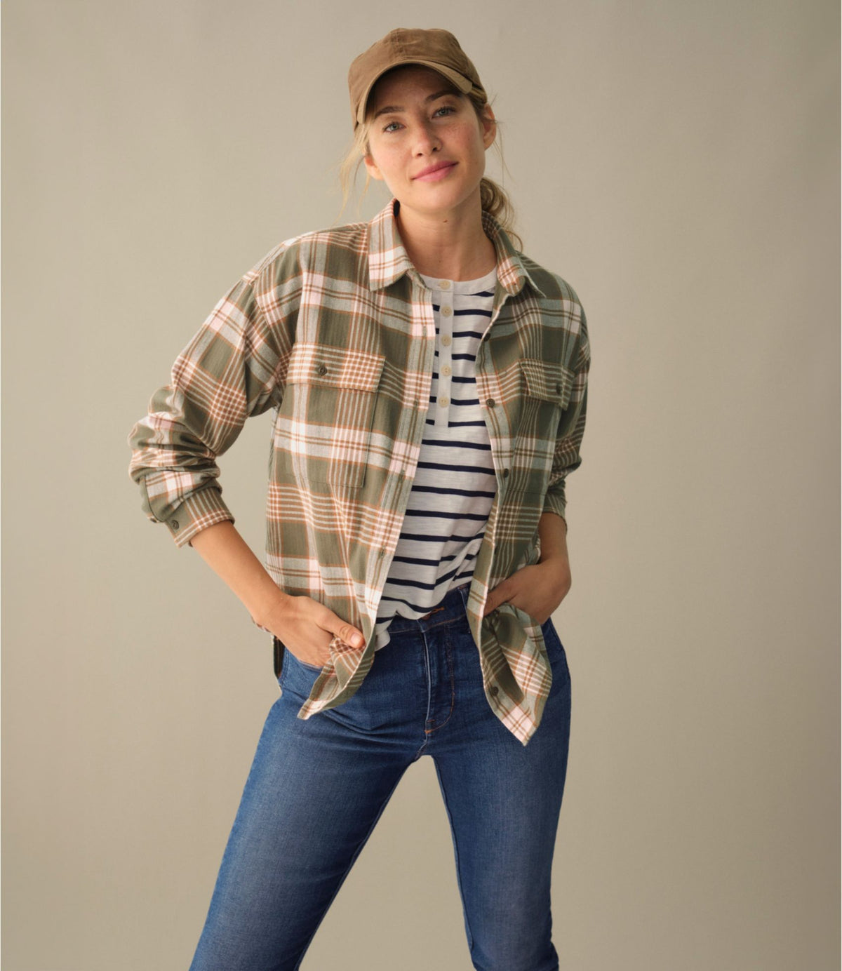 L.L.Bean Women's Signature Camp Flannel Shirt Currant Print