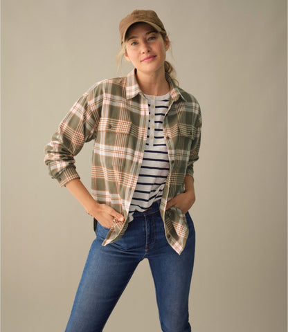 L.L.Bean Women's Signature Camp Flannel Shirt Currant Print