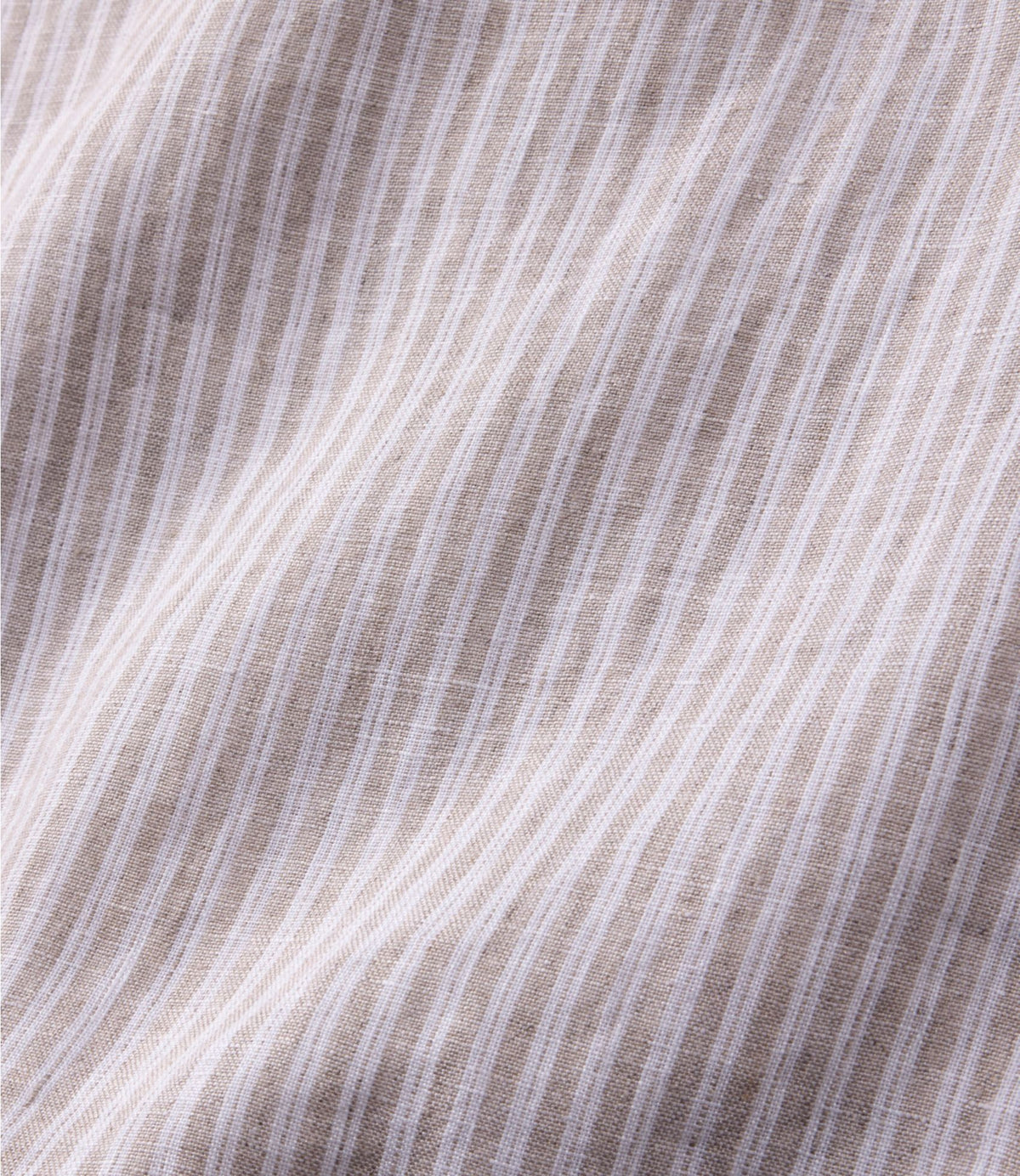 L.L.Bean Women's Premium Washable Linen Shirt, Short-Sleeve Stripe Soft Sand Stripe