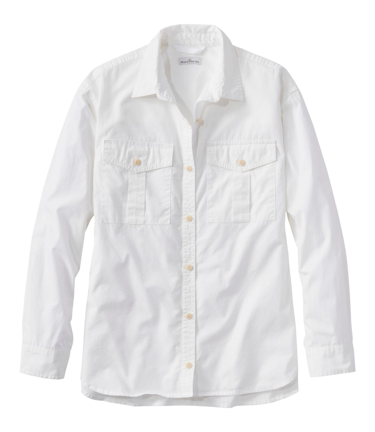 L.L.Bean Women's Signature Soft Poplin Shirt White