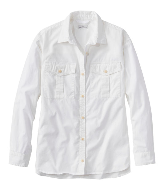L.L.Bean Women's Signature Soft Poplin Shirt White