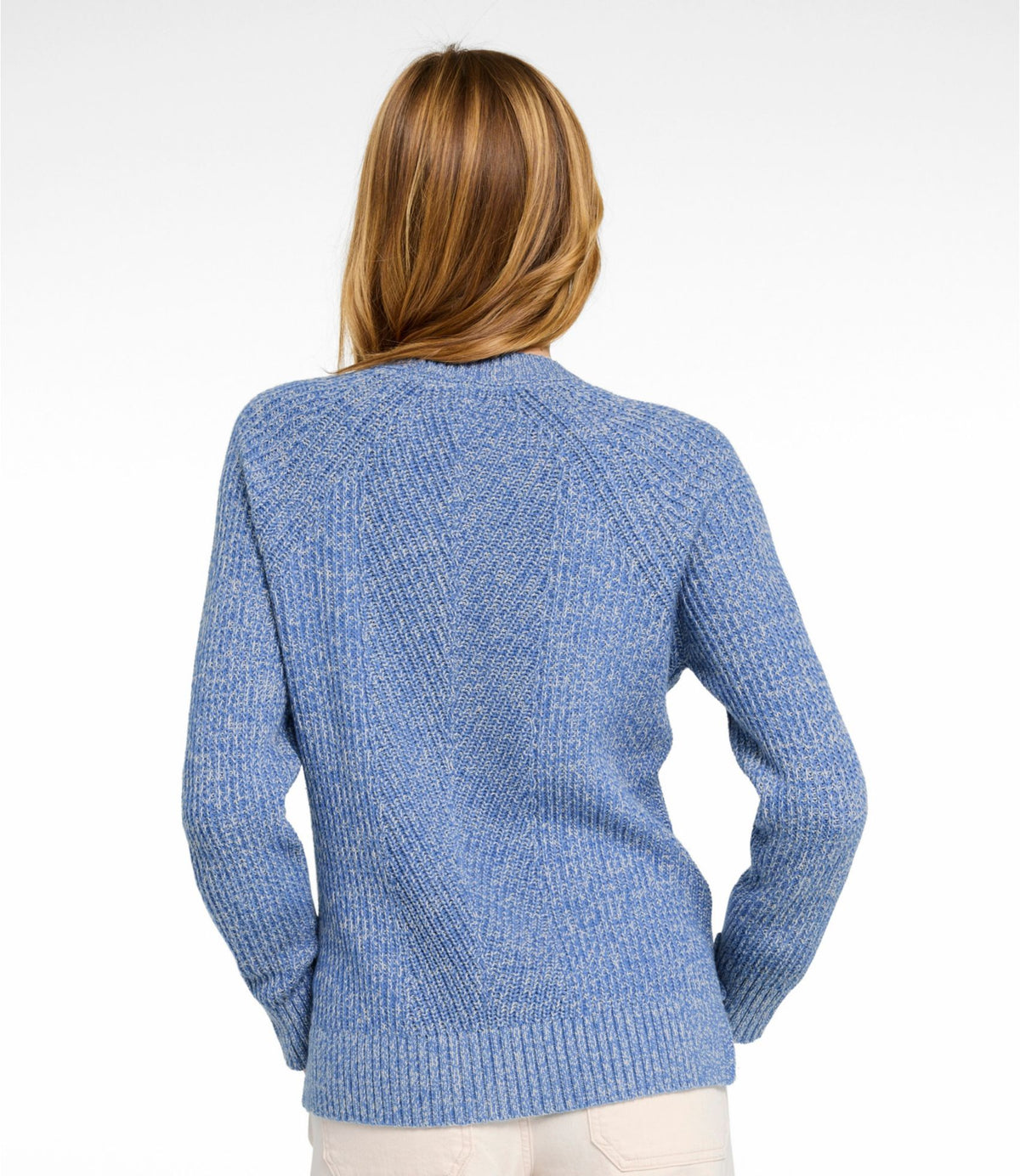 L.L.Bean Women's Mariner Shaker Sweater, Crewneck Bordeaux/Fig Marl