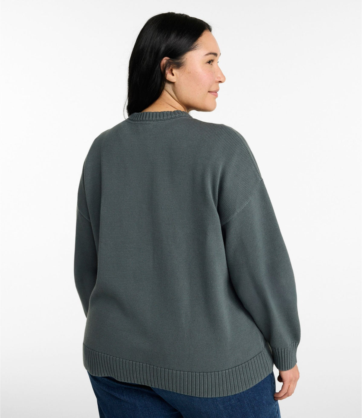L.L.Bean Women's The Original Double L® Sweater, Novelty Crewneck Classic Navy Holiday Dog
