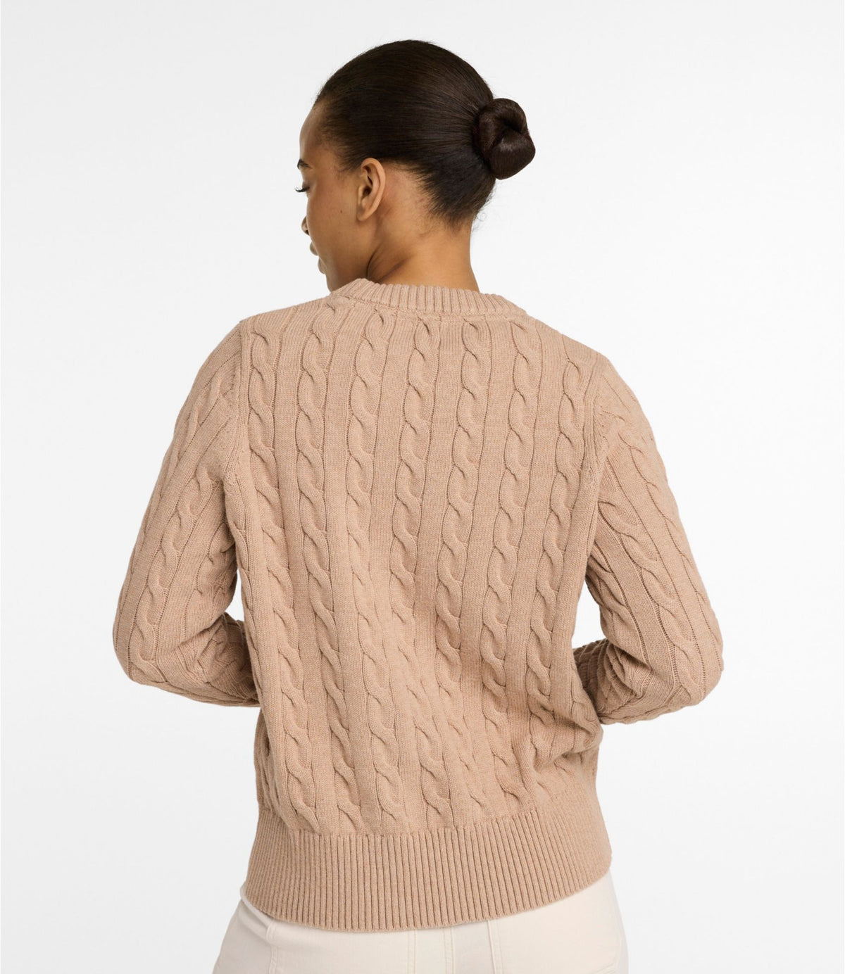 L.L.Bean Women's The Original Double L® Sweater, Cable Crewneck Classic Navy
