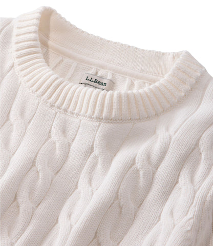 L.L.Bean Women's The Original Double L® Sweater, Cable Crewneck Classic Navy