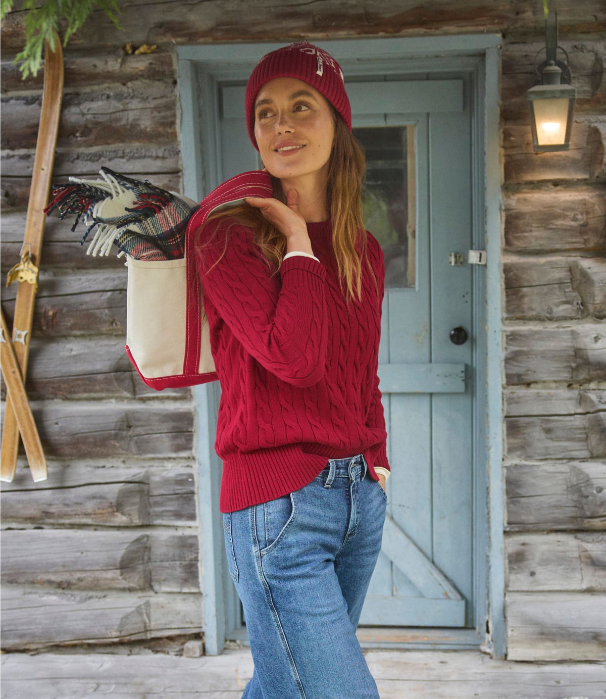 L.L.Bean Women's The Original Double L® Sweater, Cable Crewneck Classic Navy