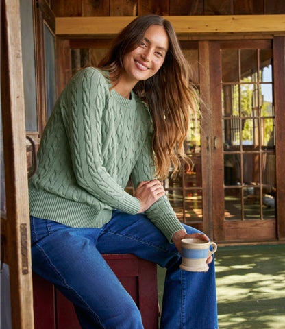 L.L.Bean Women's The Original Double L® Sweater, Cable Crewneck Classic Navy