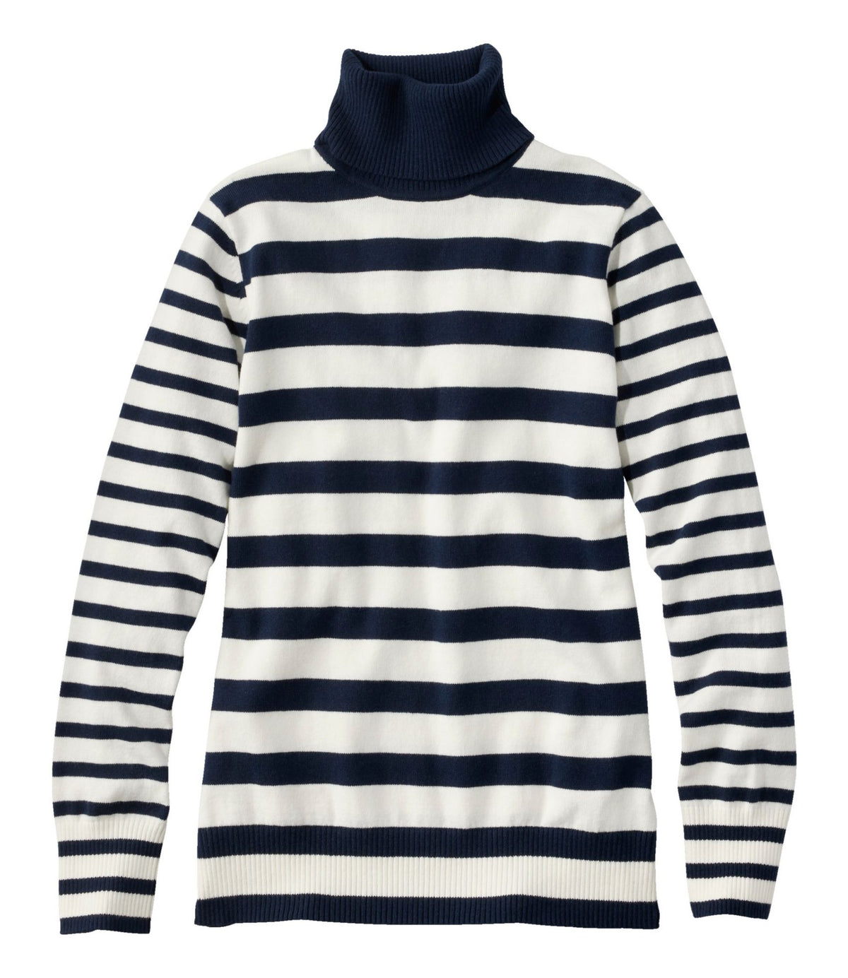 L.L.Bean Women's Cotton/Cashmere Sweater, Turtleneck Stripe