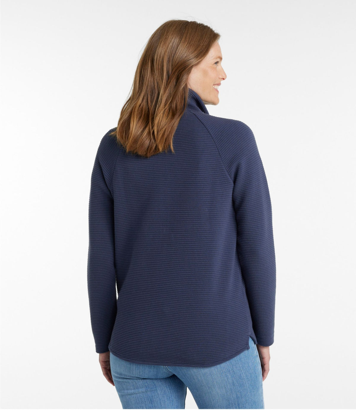 L.L.Bean Women's Lakewashed Double-Knit Full-Zip Classic Navy