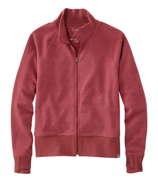L.L.Bean Women's L.L.Bean Cozy Sweatshirt, Full-Zip Red Chestnut Heather