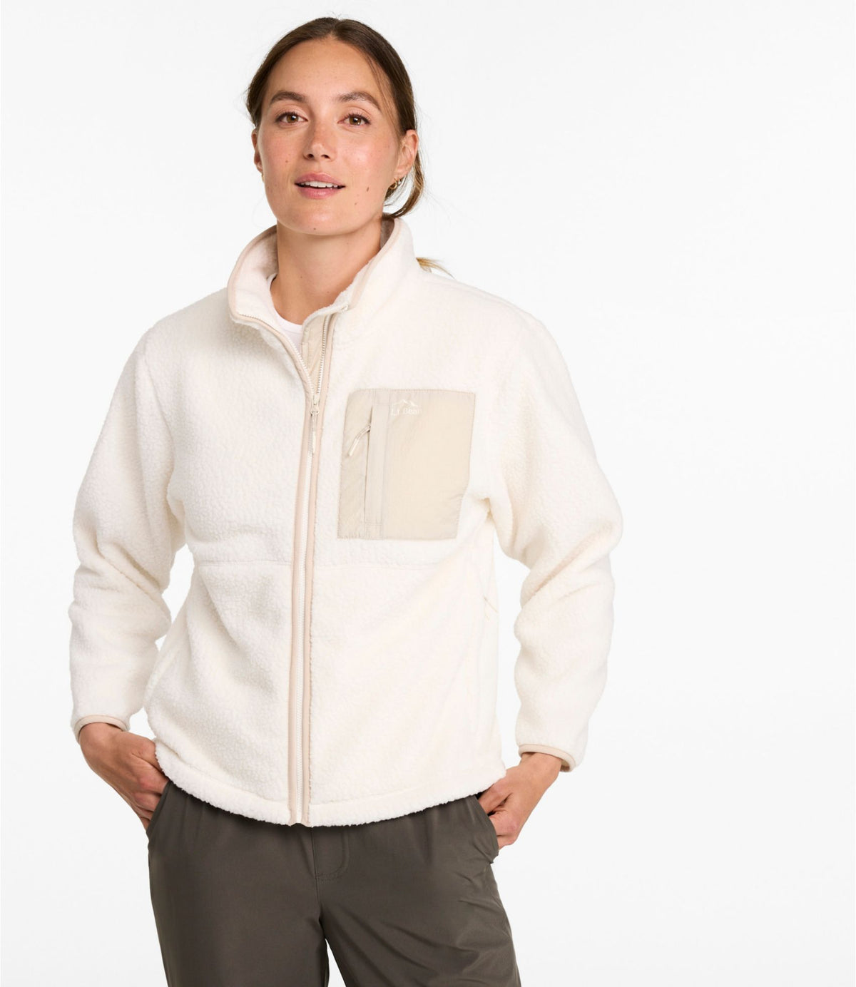 L.L.Bean Women's Mountainside Fleece Jacket Bone