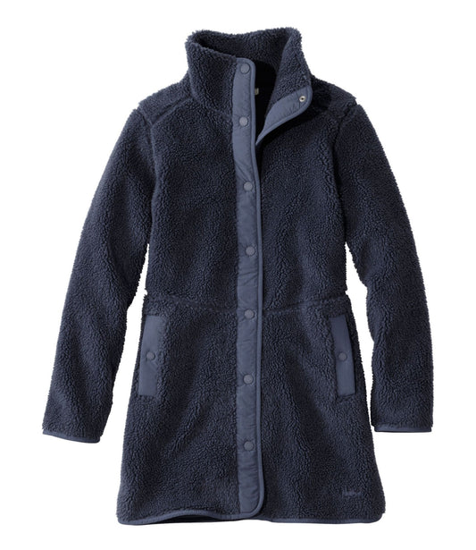 L.L.Bean Women's Bean's Sherpa Fleece Coat Carbon Navy