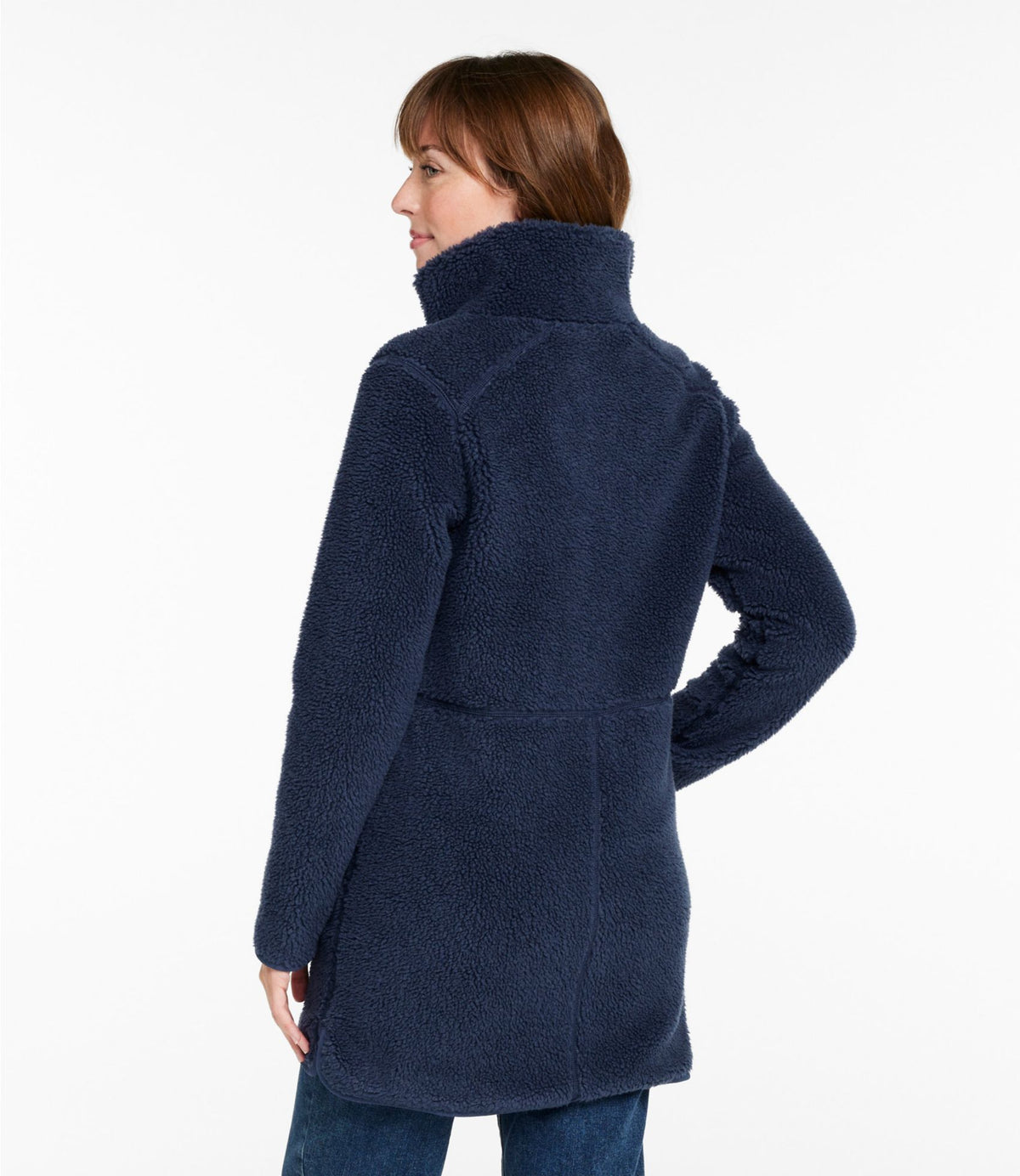 L.L.Bean Women's Bean's Sherpa Fleece Coat Carbon Navy