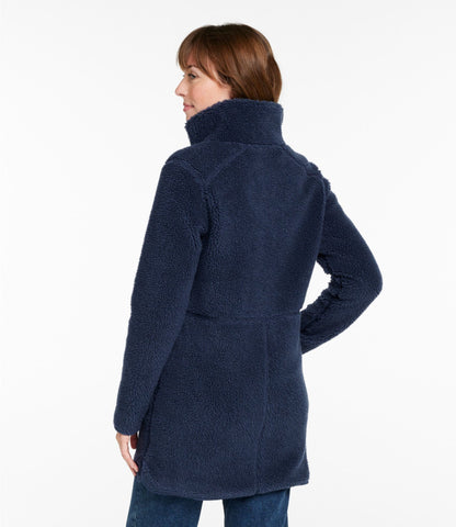 L.L.Bean Women's Bean's Sherpa Fleece Coat Carbon Navy