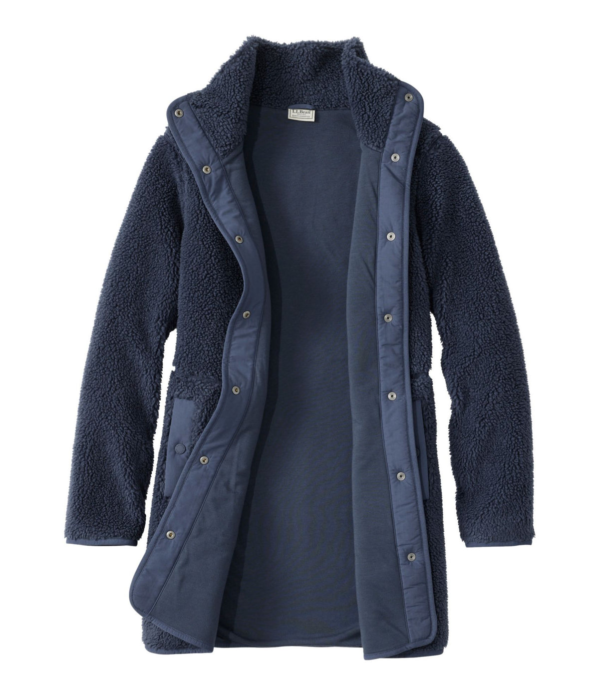 L.L.Bean Women's Bean's Sherpa Fleece Coat Carbon Navy