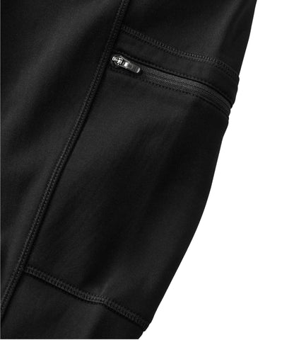L.L.Bean Women's PrimaLoft ThermaStretch Fleece Pocket Tights, Mid-Rise Classic Navy Strie