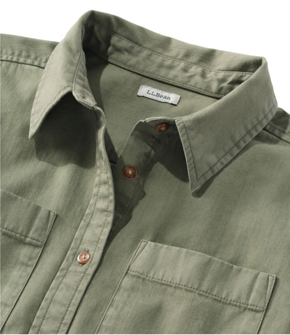 L.L.Bean Women's L.L. Bean Heritage Washed Denim Shirt Dress, Garment-Dye Deep Olive