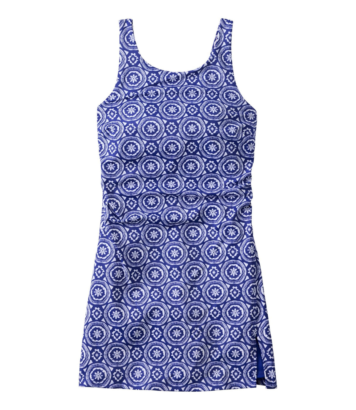 L.L.Bean Women's BeanSport Swim Dress, Print Cobalt Medallion