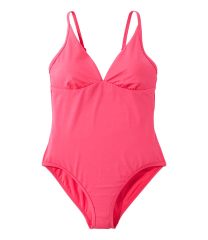 L.L.Bean Women's Coastal Essentials Swimwear, V-Neck Tanksuit