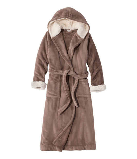 L.L.Bean Women's Wicked Plush Robe Brown Birch
