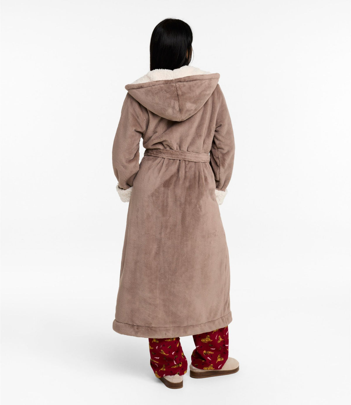 L.L.Bean Women's Wicked Plush Robe Brown Birch