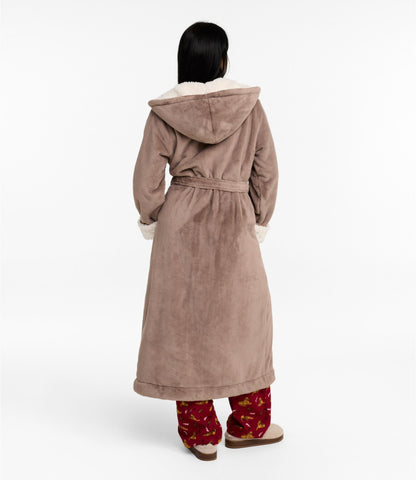 L.L.Bean Women's Wicked Plush Robe Brown Birch