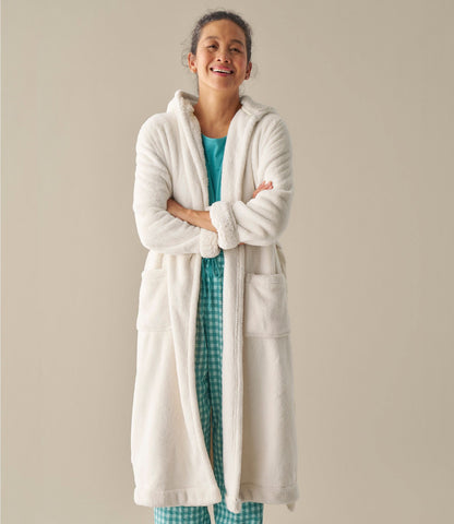 L.L.Bean Women's Wicked Plush Robe Brown Birch