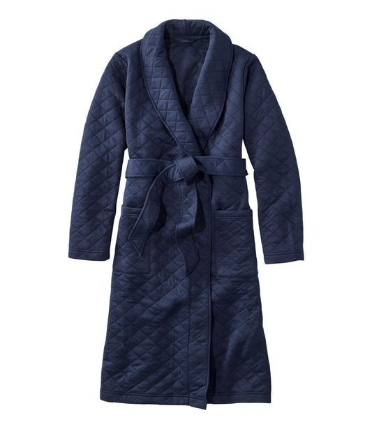 L.L.Bean Women's Quilted Robe Classic Navy