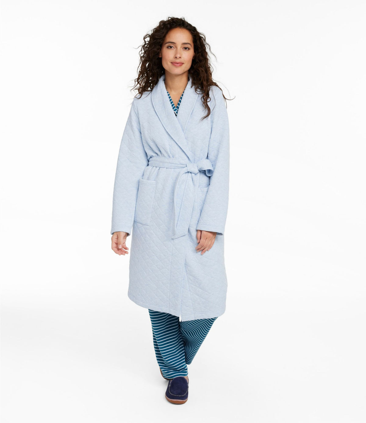 L.L.Bean Women's Quilted Robe Classic Navy