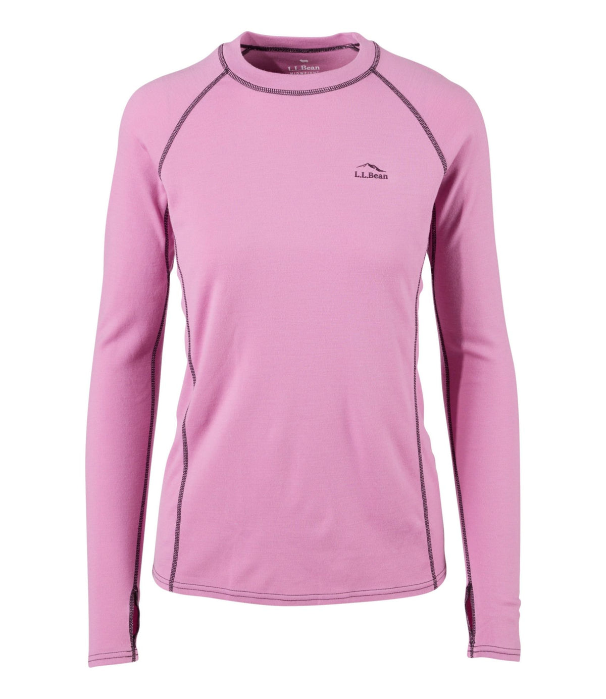 L.L.Bean Women's Cresta Midweight 250 Crew Top Iced Orchid