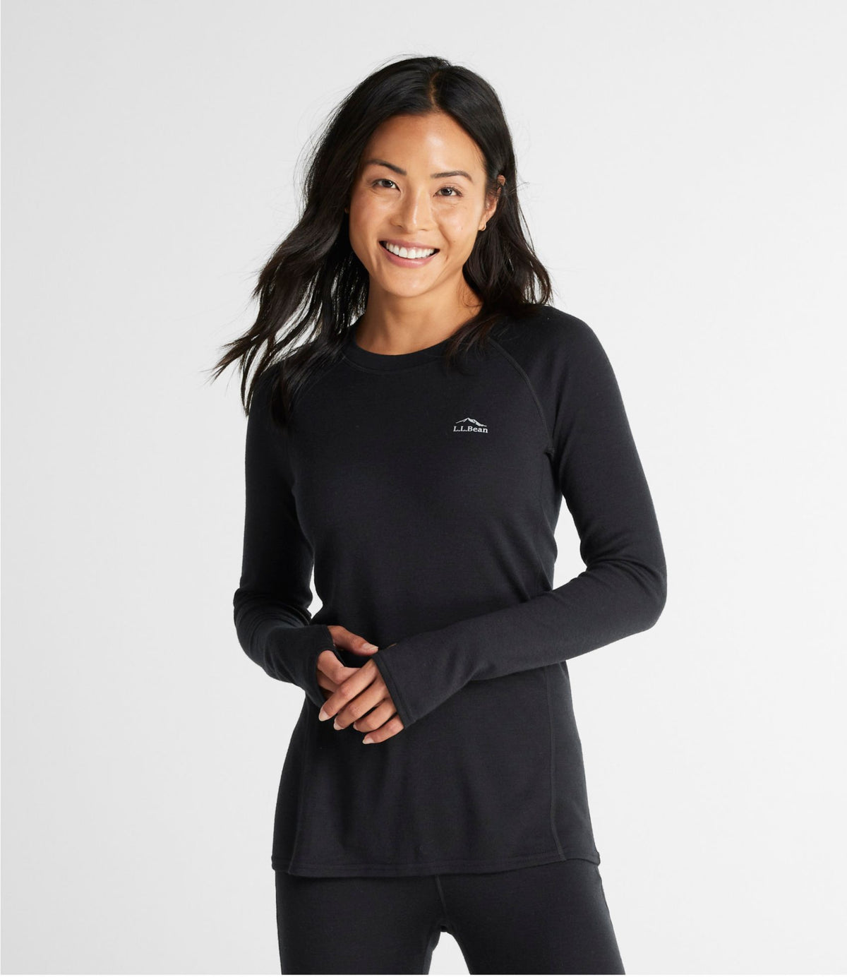 L.L.Bean Women's Cresta Midweight 250 Crew Top Iced Orchid